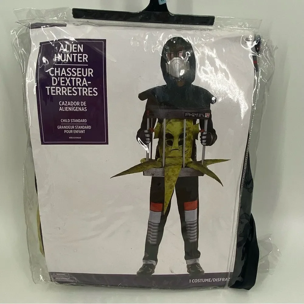 Alien Hunter Kids Halloween Costume - Black and Yellow Child Standard Size